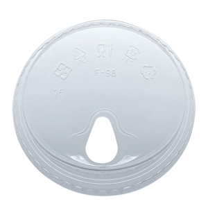 PET Strawless Lid 98MM 4" Fits 12oz Squat - 24oz PET Cups 1000/cs