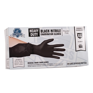Empress Heavy Duty Nitrile Glove X-Large, Black, 5 mil Exam Grade 10 / 100