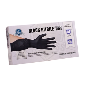 Empress Exam Grade Nitrile Glove Black Powder Free Medium 10 / 100 cs