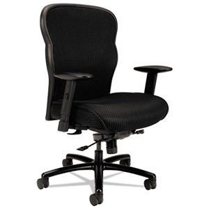 HON Wave Mesh Big And Tall Chair, Supports Up To 450 Lb, 19.25" To 22.25" Seat Height, Black