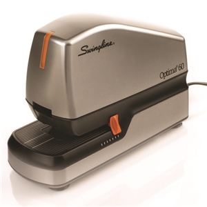 Swingline Optima 60 Electric Stapler, 60-Sheet Capacity, Silver/Black/Orange
