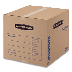 BankersBox SmoothMove Basic Moving Boxes, Regular Slotted Container (RSC), Medium, 18" x 18" x 16", Brown/Blue, 20/Bundle