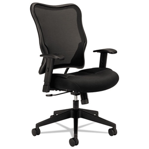 HON Vl702 Mesh High-Back Task Chair, Supports Up To 250 Lb, 18.5" To 23.5" Seat Height, Black