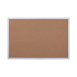 Universal Cork Bulletin Board, 36 x 24, Tan Surface, Aluminum Frame