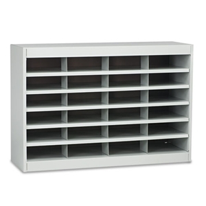 Steel/Fiberboard E-Z Stor Sorter, 24 Compartments, 37.5 x 12.75 x 25.75, Gray
