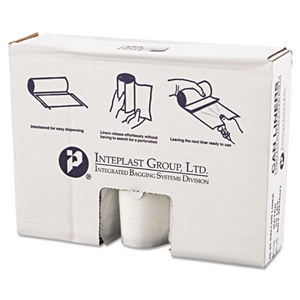Inteplast High-Density Commercial Can Liner Value Pack, 45 gal, 12 mic, 40" x 46", Clear, Interleaved Roll, 25 Bags/Roll, 10 Rolls/CT
