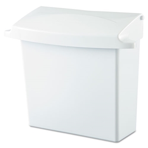 RubbmdComm Sanitary Napkin Receptacle with Rigid Liner, Plastic, White