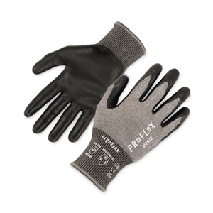 ergodyne ProFlex 7072 ANSI A7 Nitrile-Coated CR Gloves, Gray, Medium, 12 Pairs/Pack