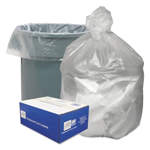 GoodnTuff Waste Can Liners, 33 gal, 9 mic, 33" x 39", Natural, 25 Bags/Roll, 20 Rolls/Carton