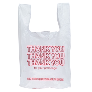 12 Mic, Thank You T-Sack, White/ Red, 11.5x6.5x21, 1000/cs