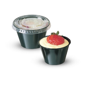 3.25oz Black Polypropylene Soufflé Portion Container