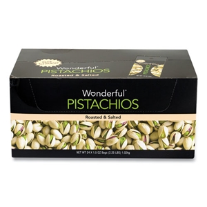 WonderfulR Roasted and Salted Pistachios, 1.5 oz Bag, 24/Pack