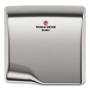 World Dry SLIMdri Hand Dryer, 110-240 V, 13.87 x 13 x 7, Brushed Stainless Steel