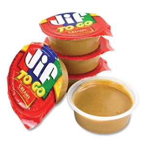 Jiftogo Spreads, Creamy Peanut Butter, 1.5 oz Cup, 36 Cups/Box