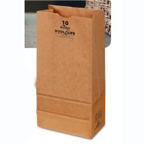 Dubl Life 40# 100% Recycled Grocery Bag, Kraft, 7.75" x 4.81" x 16 1/500
