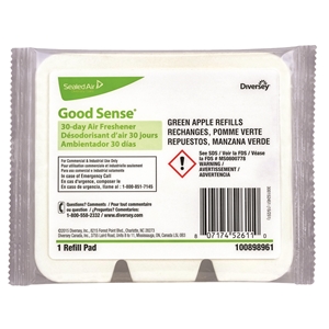 Good Sense Green Apple Wall Deodorizing Pad, White, 1/CS/12
