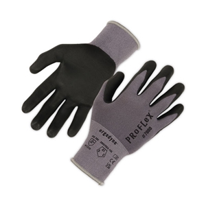 ergodyne ProFlex 7000 Nitrile-Coated Gloves Microfoam Palm, Gray, Small, 12 Pairs/Pack