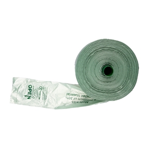 HDPE Self Open Mini Roll Bag, Clear/Green, 6 Mic, 15" x 20 36/100
