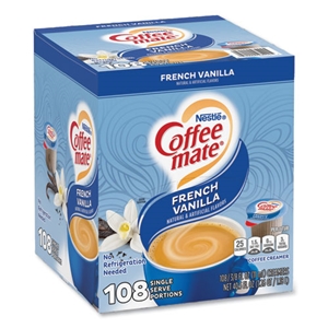 Coffeemate Liquid Coffee Creamer, French Vanilla, 0.38 oz Mini Cup, 108/Carton
