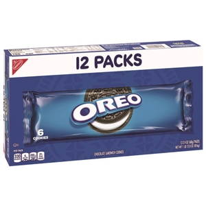 Nabisco Oreo Cookies Single Serve Packs, Chocolate, 2.4 Oz Pack, 6 Cookies/pack, 12 Packs/box