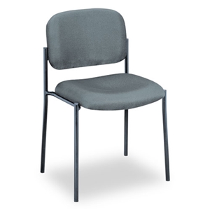 HON VL606 Stacking Guest Chair without Arms, Fabric Upholstery, 21.25" x 21" x 32.75", Charcoal Seat, Charcoal Back, Black Base
