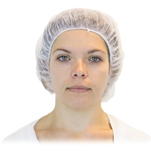 21" White Bouffant Cap 10/BG/100