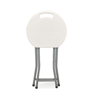 Rough n Ready Folding Stool, Backless, Supports Up to 300 lb, 18" Seat Height, White Seat, Charcoal Base, 4/Carton