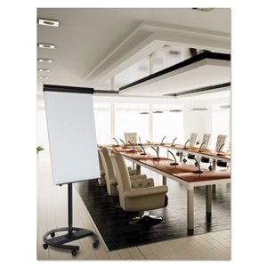 MasterVisi 360 Multi-Use Mobile Magnetic Dry Erase Easel, 27 x 41, White Surface, Black Steel Frame