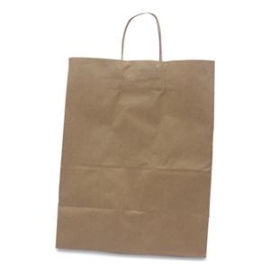 Kari-Out Kraft Paper Bags, Natural Kraft Flat Handles, 13x7x17, Natural, 250/CS