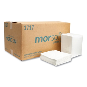 Morcon Morsoft Dinner Napkins, 1-Ply, 16 x 16, White, 250/Pack, 12 Packs/Carton