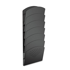Steel Wall Rack, 7 Sections, Letter/Legal Size, 9.5" x 2" x 21.75", Black