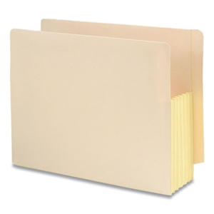 Smead Manila End Tab File Pockets with Tear Resistant Gussets, 5.25" Expansion, Letter Size, Manila, 10/Box