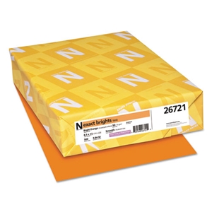 Neenah Exact Brights Paper, 20 lb Bond Weight, 8.5 x 11, Bright Orange, 500/Ream