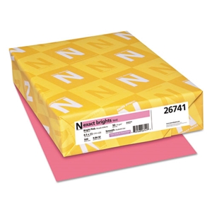 Neenah Exact Brights Paper, 20 lb Bond Weight, 8.5 x 11, Bright Pink, 500/Ream