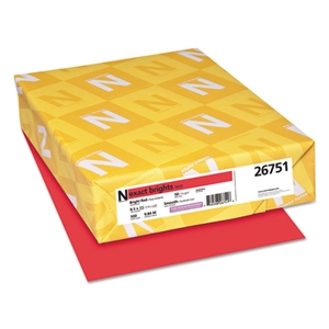 Neenah Exact Brights Paper, 20 lb Bond Weight, 8.5 x 11, Bright Red, 500/Ream