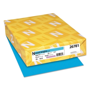 Neenah Exact Brights Paper, 20 lb Bond Weight, 8.5 x 11, Bright Blue, 500/Ream