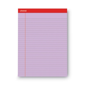 Universal Colored Perforated Ruled Writing Pads, Wide/legal Rule, 50 Assorted Color 8.5 X 11.75 Sheets, 6/pack