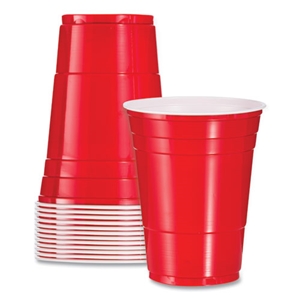 Dart SOLO Party Plastic Cold Drink Cups, 16 oz, Red, 50/Bag, 20 Bags/Carton