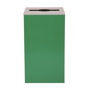29 Gallon Trash/Recycling Cans, Steel, Green Can with Mixed Lid