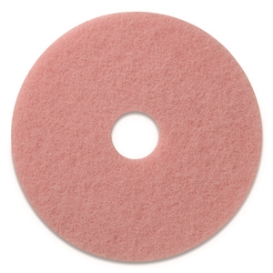 Remover Burnishing Pads, 27" Diameter, Pink, 2/Carton