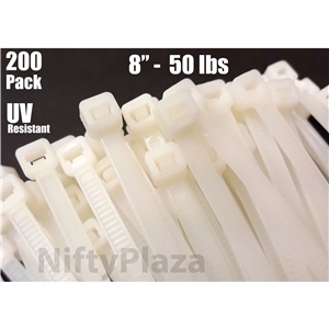 NiftyPlaza 14 Inch Cable Ties 100 Pack 120 lbs Heavy Duty Nylon Wrap Zip Ties 