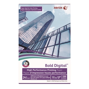 xerox Bold Digital Printing Paper, 98 Bright, 24 lb Bond Weight, 11 x 17, White, 500/Ream