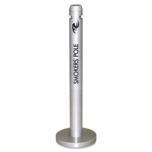 Smoker's Pole, Round, Steel, 0.9 gal, 4 dia x 41h, Silver