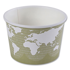 16oz World Art Renewable and Compostable Food Container, 4.05 Diameter x 3 h, Seafoam, Paper, 25/Pack, 20 Packs/Carton