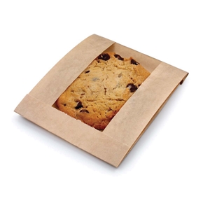 Ecocraft Single Serve Grease Resistant Window Bag, Brown, 5" x 1.5" x 7", 1/CS/500