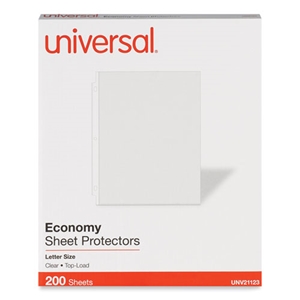 Universal Standard Sheet Protector, Economy, 8.5 x 11, Clear, 200/Box