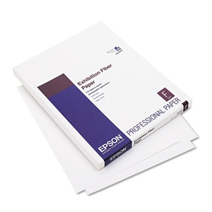 Epson Exhibition Fiber Paper, 13 Mil, 8.5 X 11, White, 25/pack