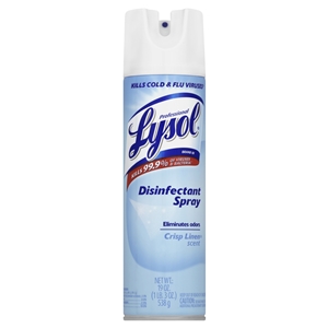 Lysol Crisp Linen Disinfectant Spray, Clear, 19 oz 12/19-OZ