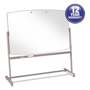 Quartet Total Erase Reversible Mobile Presentation Easel, Large, 72 x 48, White Surface, Neutral/Beige Steel Frame