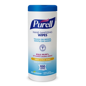 Purell Sanitizing Wipe, White 12/100-CT